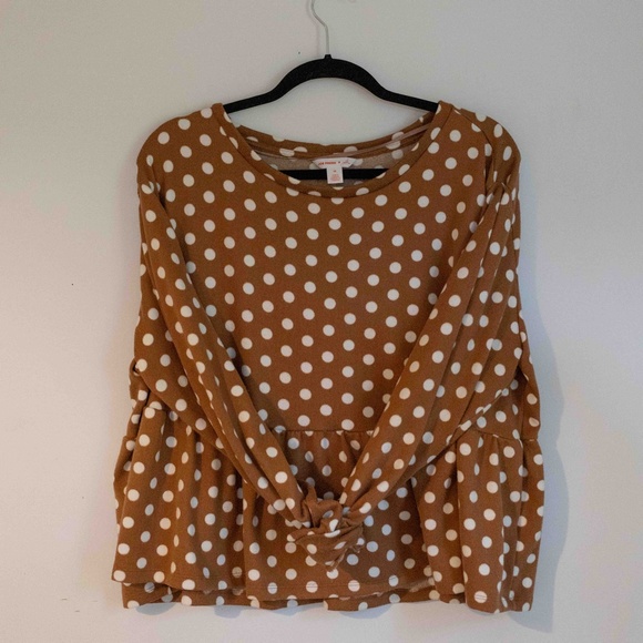 Joe Fresh x Jillian Harris Peplum Polka Dot Top - Picture 2 of 5